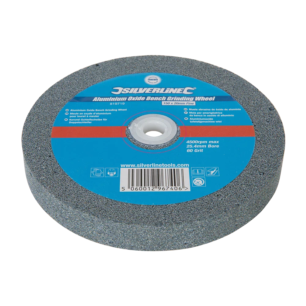 Silverline Aluminium Oxide Grinding Wheel 150mm 60G Fine for Bench Grinders