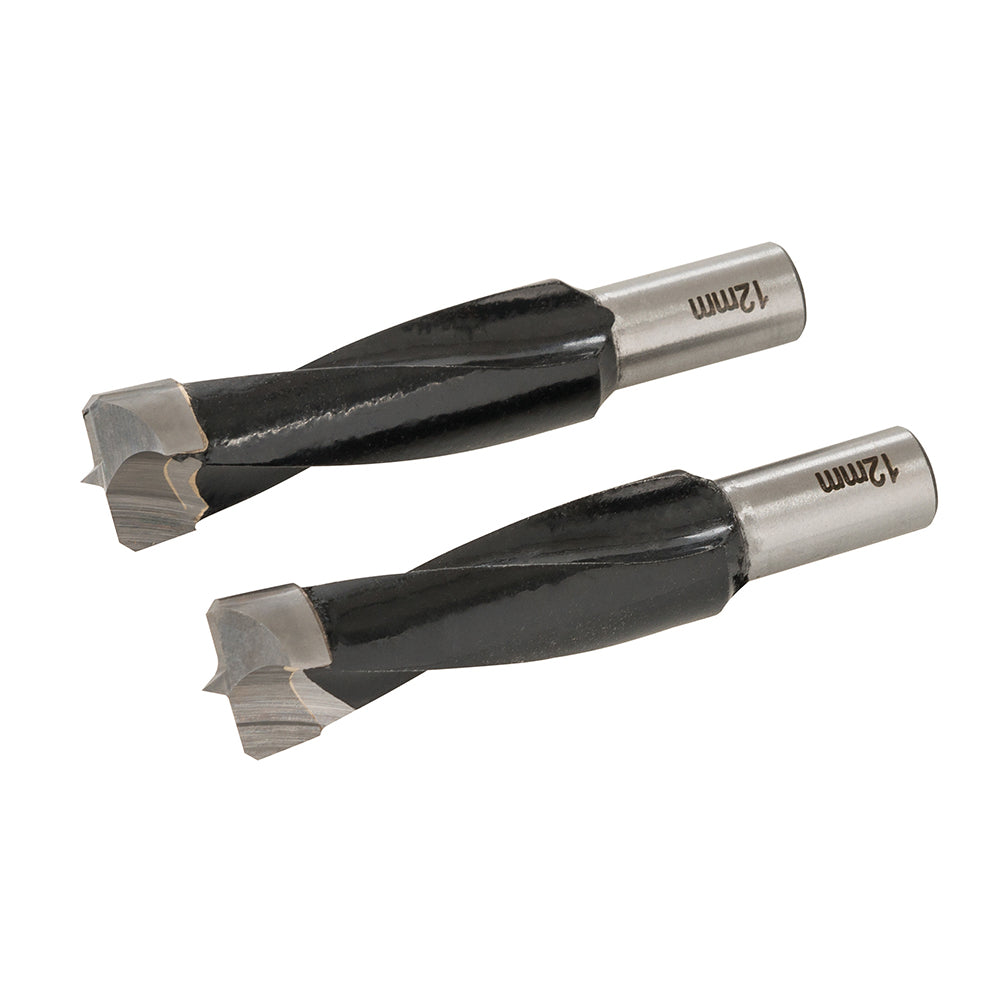 Triton Dowel Jointer Bits 12mm 2 Pack Tungsten Carbide Twin-Fluted Shank