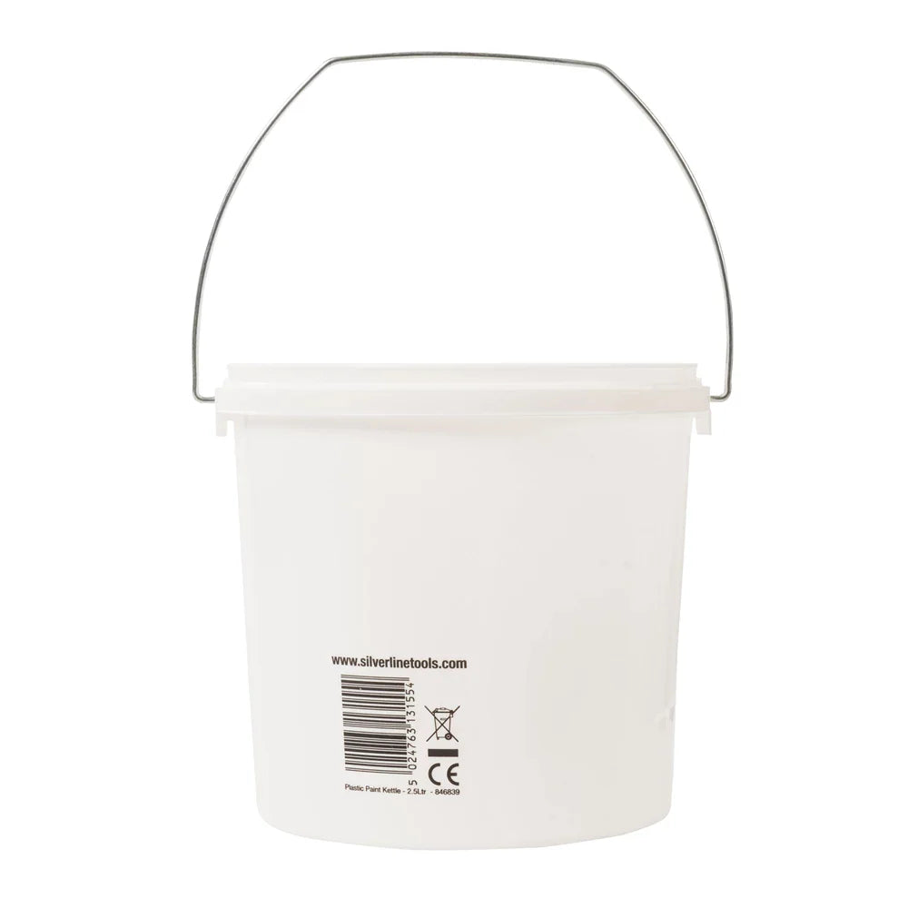 Silverline 2.5L Paint Kettle with Metal Handle for Mixing and Transporting Paint