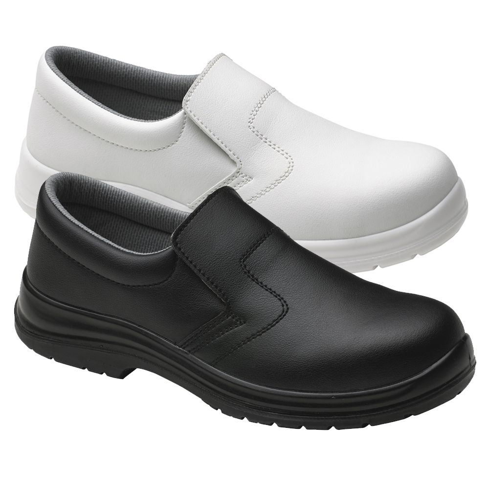 Food X Anti-Bacterial Slip On Safety Shoes Steel Toe Breathable Lightweight
