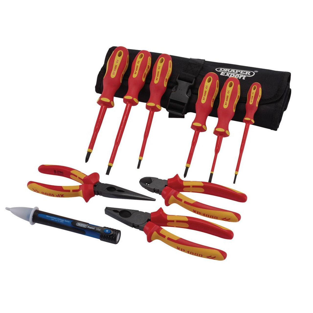 Draper XP1000 VDE Electrical Tool Kit 10 Piece Insulated Screwdrivers Pliers