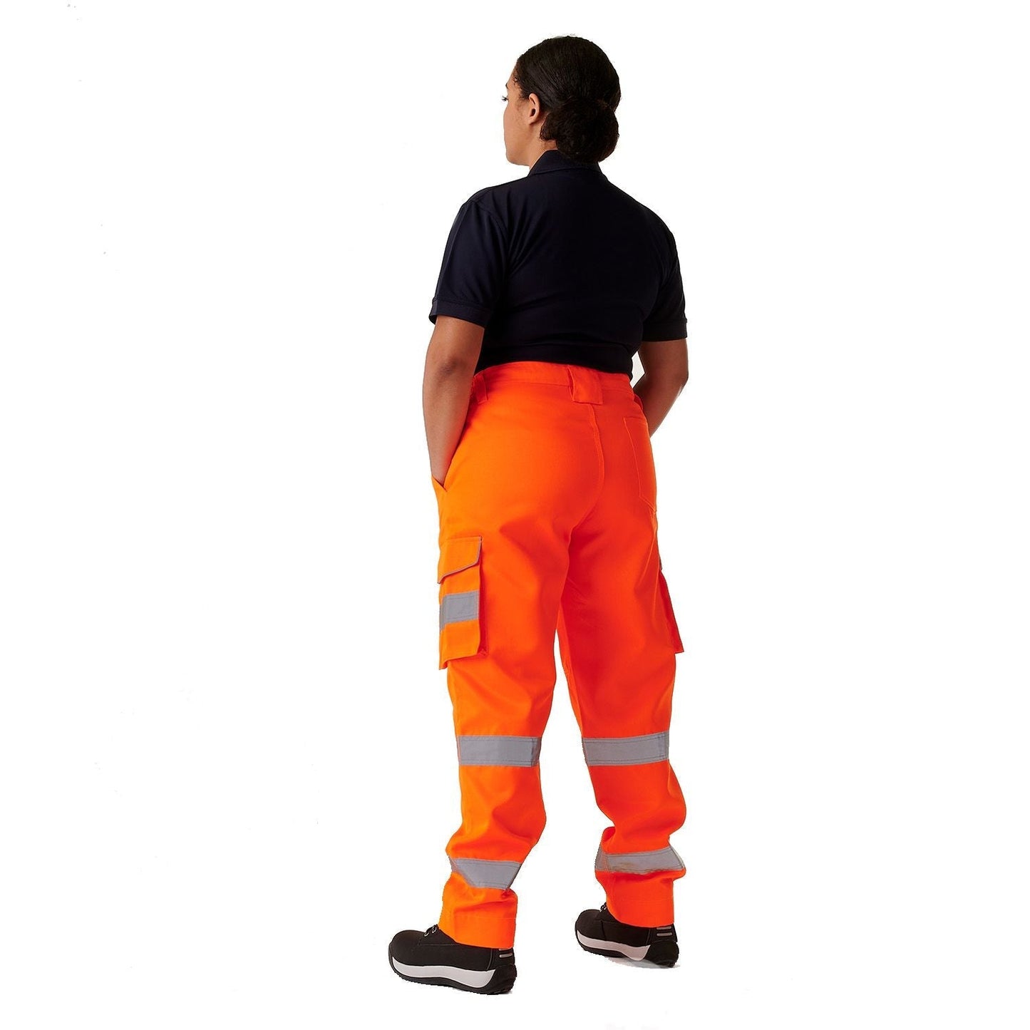 Supertouch Ladies Hi Vis Orange Hana Combat Trousers with Knee Pad Pockets