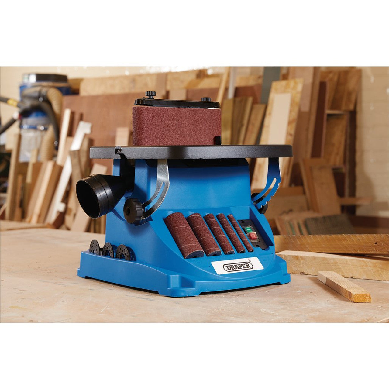 Draper Tools 230V Oscillating Spindle and Belt Sander 450W with Accessories