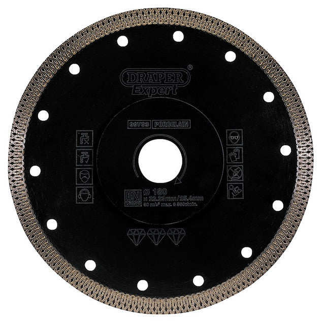 Draper Tools Expert Turbo-x Diamond Blade 180mm for Porcelain & Stone