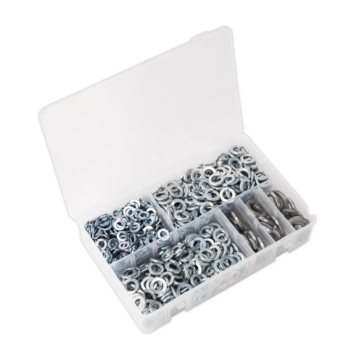 Sealey 1010pc Spring Washer Assortment DIN 127B M6-M16 Metric Zinc Boxed