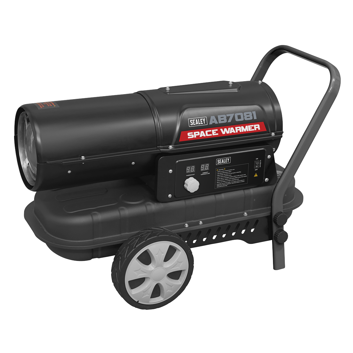 Sealey Space Warmer Kerosene Diesel Heater 70000 BTU with Wheels 22L Tank