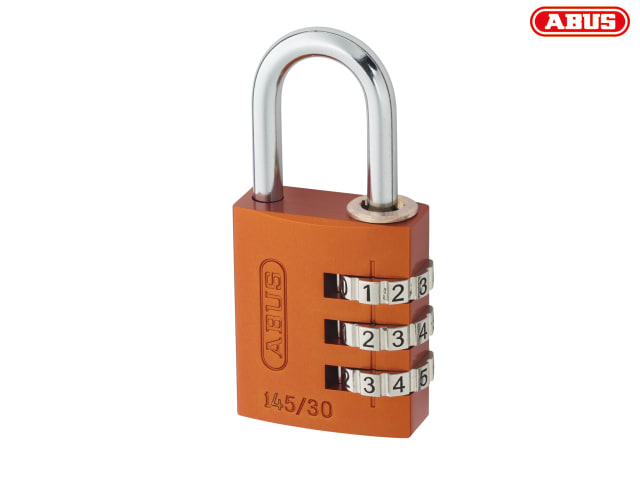 ABUS 145/30 Aluminium Combination Padlock 30mm Resettable 3-Digit Lock