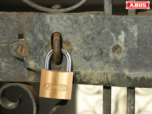 ABUS 55/30mm Brass Padlock with Hardened Steel Shackle and Anti-Pick Pins