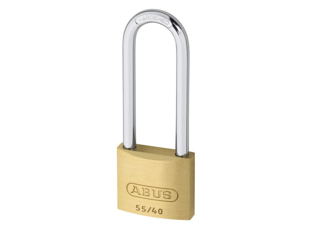 ABUS 55/40HB63 Brass Padlock 63mm Long Shackle Security Level 4 Carded