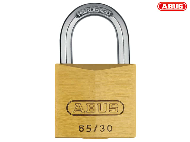 ABUS 65/30mm Brass Padlock with Hardened Steel Shackle and NANO PROTECT Coating