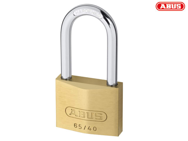ABUS 65/40 Brass Padlock 40mm Long Shackle Hardened Steel Security Level 5