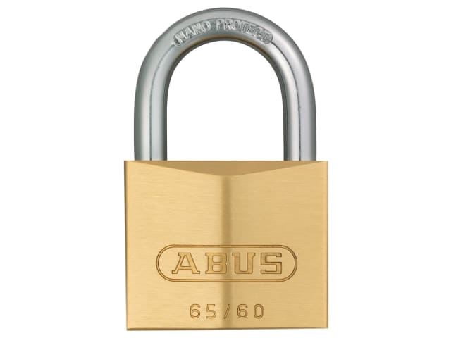 ABUS 65/60mm Brass Padlock Keyed Alike 6606 Hardened Steel Shackle Security 6