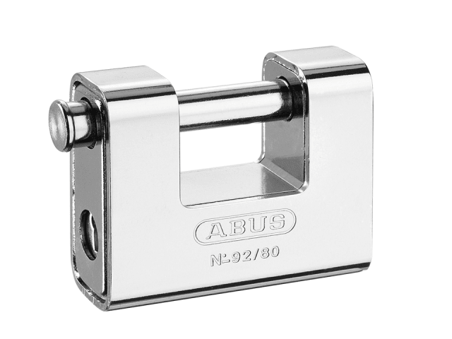 ABUS 92/80 Monoblock Brass Body Shutter Padlock with Hardened Steel Shackle