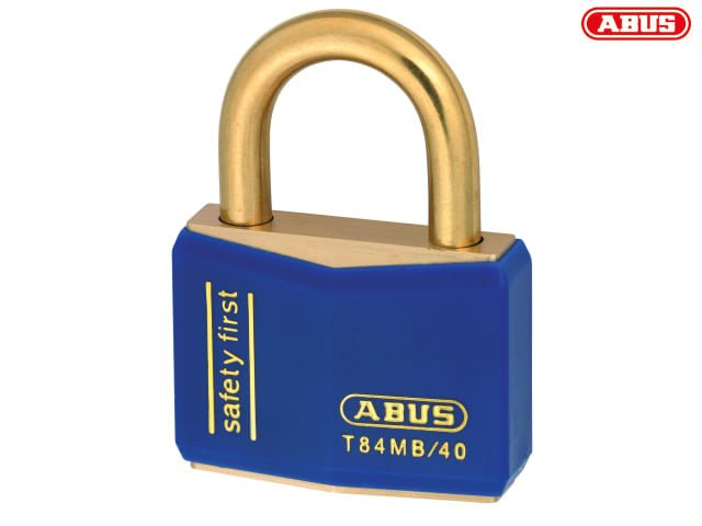 ABUS T84MB 40mm Blue Rustproof Padlock Solid Brass Body Double Bolted Security