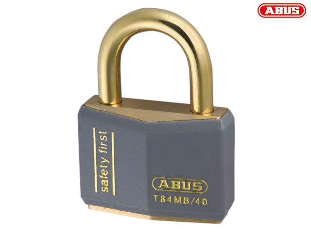 ABUS T84MB 40mm Grey Rustproof Padlock Solid Brass Body Double Bolted Security