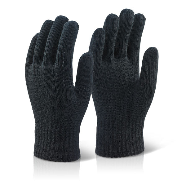 Beeswift Acrylic Gloves One Size Generous Fit Minimal Risk Knit Safety Wear