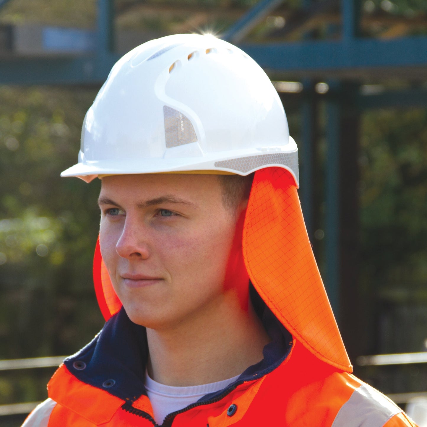JSP Hi-Vis Orange UPF50 Neck Cape Waterproof Flame Retardant Dust Protection