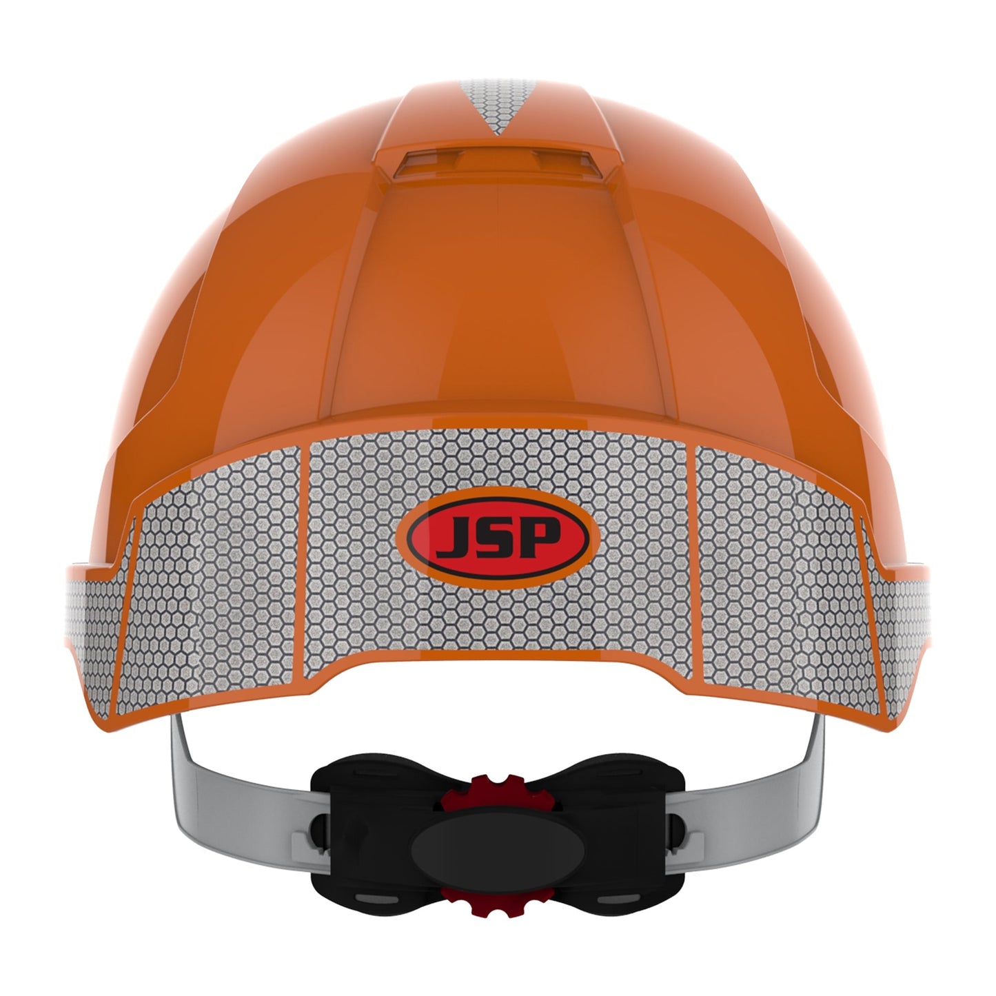 JSP EVOLite Safety Helmet Orange with CR2 Decals ID Badge Holder Lamp Bracket