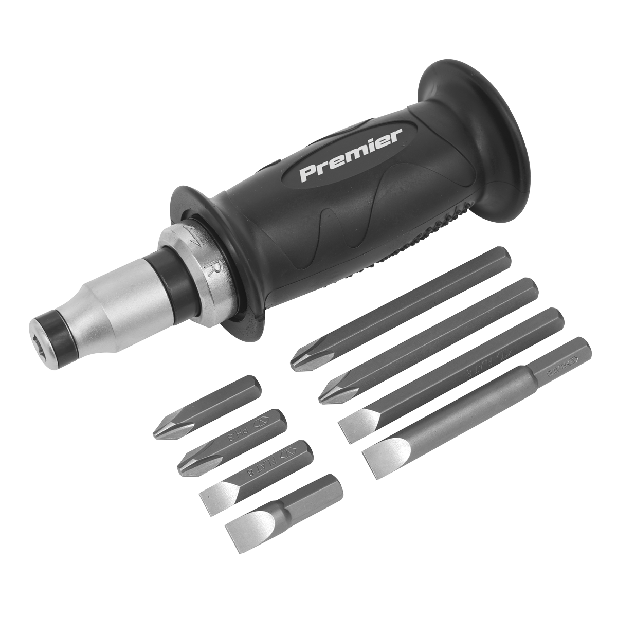 Sealey 10pc Impact Driver Set with Grip Heavy-Duty 1/2" Drive and Bits