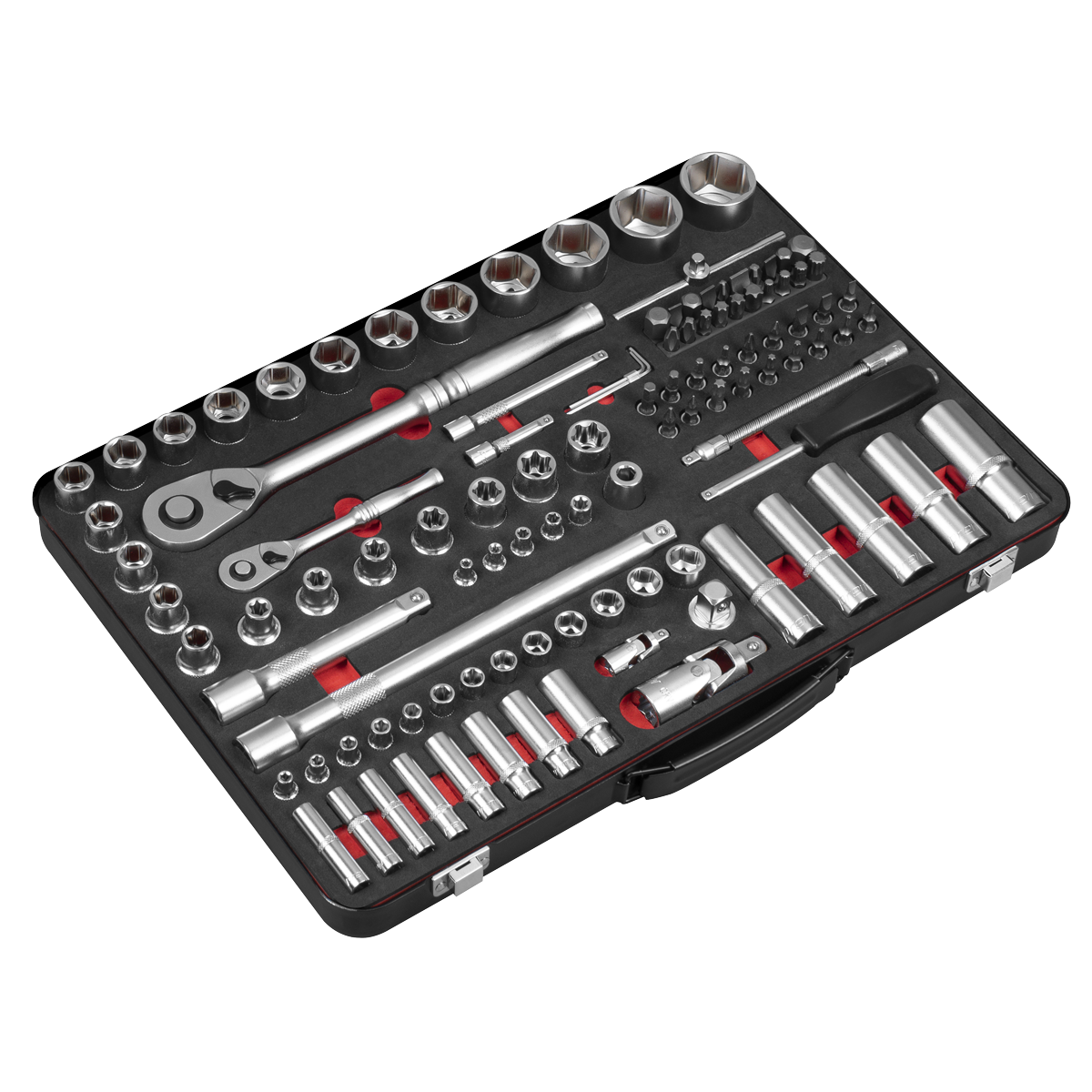 Sealey 108pc Socket Set 1/4" & 1/2" Drive Chrome Vanadium with Storage Case