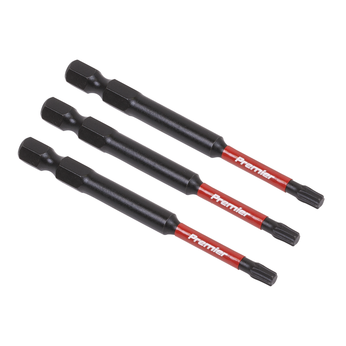 Sealey TRX-Star T20 Impact Power Tool Bits 75mm 3pc S2 Steel Lifetime Guarantee