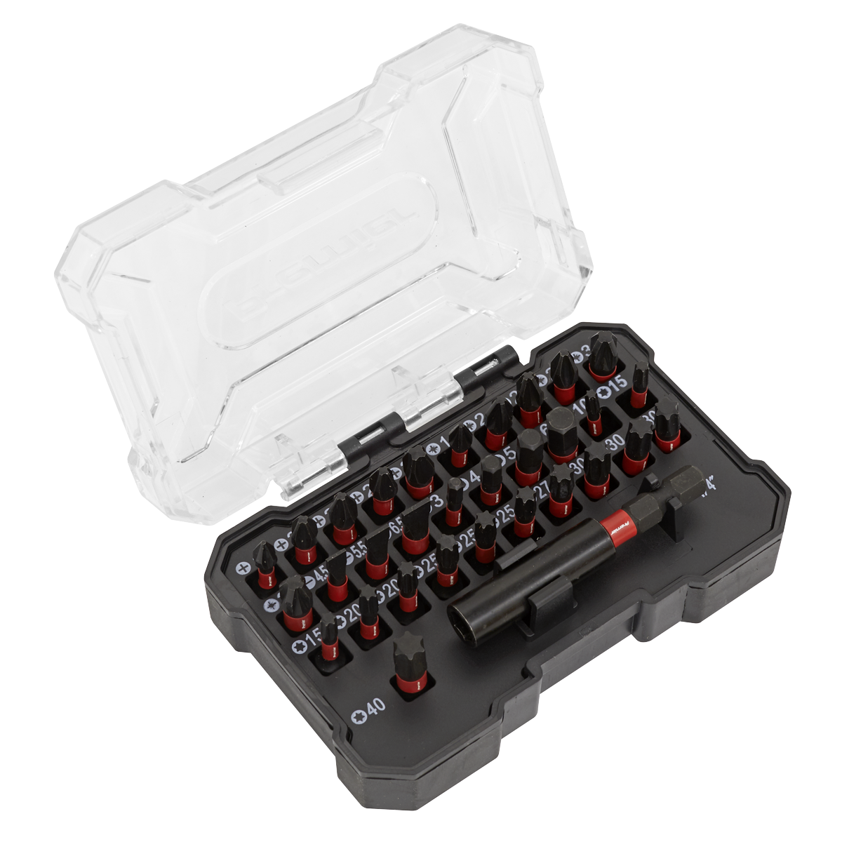 Sealey 32pc Impact Grade Power Tool Bit Set S2 Steel with Bit Holder & Case