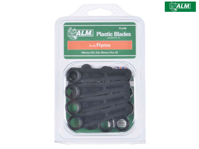 ALM Manufacturing FL240 Plastic Blades for Flymo Lawn Mowers Pack of 10