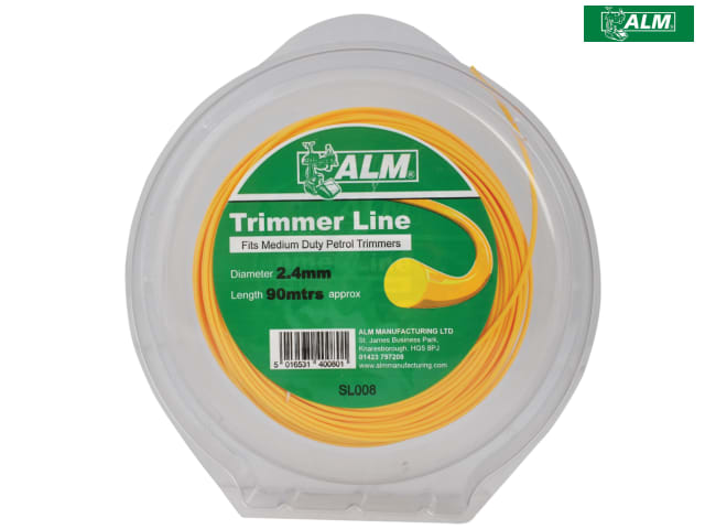 ALM Manufacturing SL008 Medium-Duty Petrol Trimmer Line 2.4mm x 90m Yellow