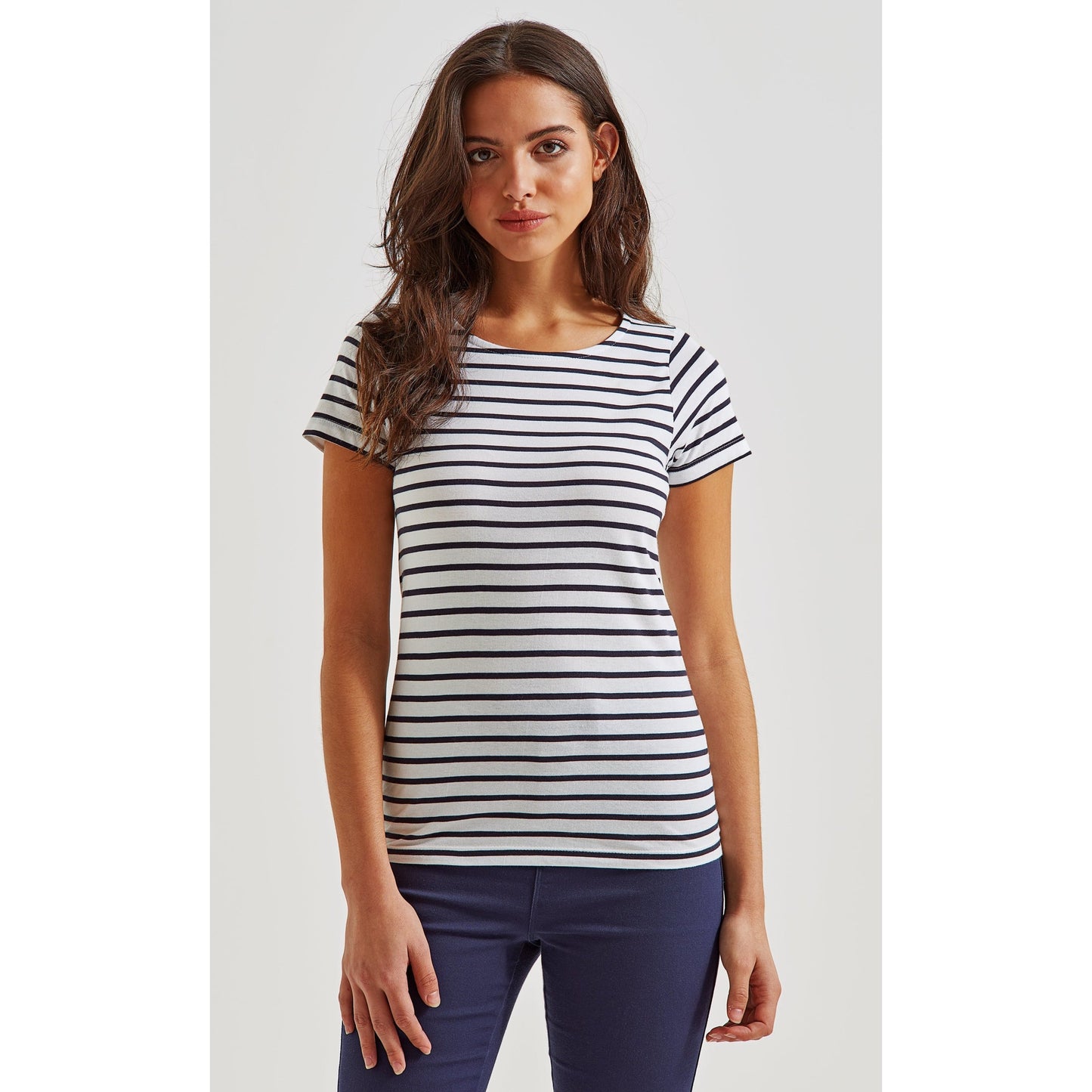 Asquith & Fox Women's Coastal Short Sleeve Tee Crew Neck Soft Cotton Top