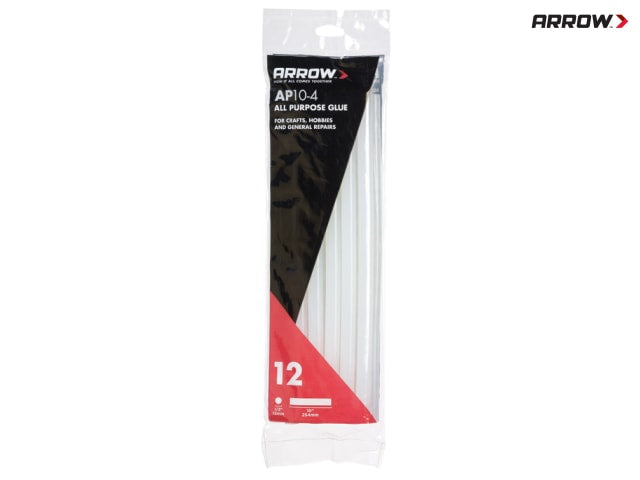 Arrow AP10 All Purpose Glue Sticks 12 Pack 254mm for Wood, Fabric, Metal