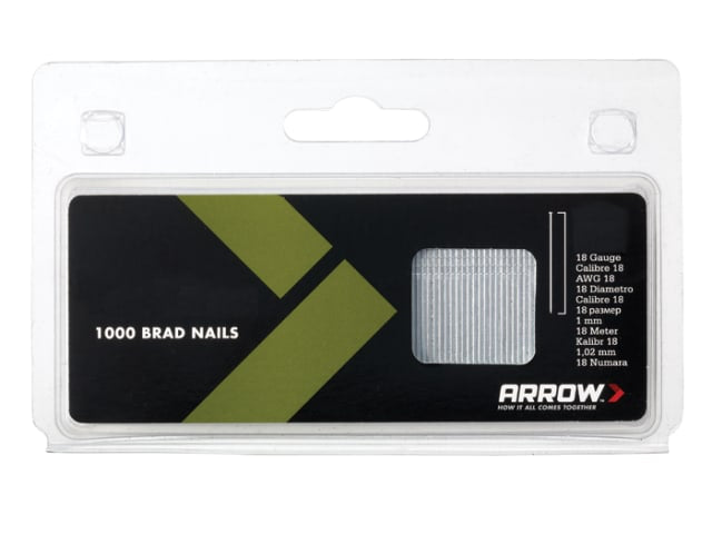 Arrow BN1832 Brad Nails 50mm 18g for T50PBN ET100 ET200 Nail Guns Pack of 1000