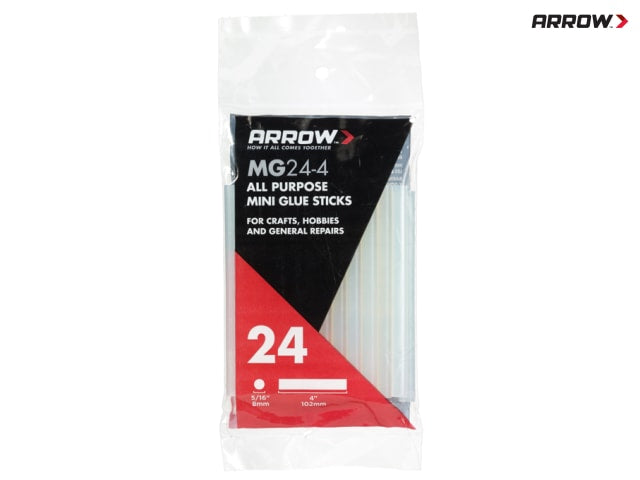 Arrow MG24 Mini Glue Sticks 8x102mm Pack of 24 for DIY Craft Projects