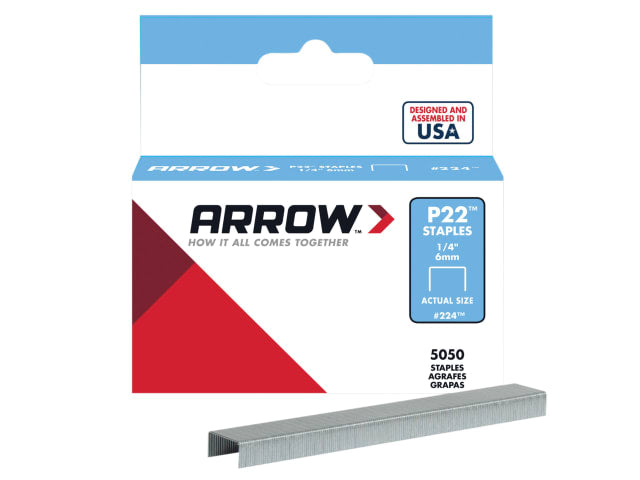 Arrow P22 Staples 6mm 1/4in for Plier Staple Gun Box of 5050 Heavy Duty