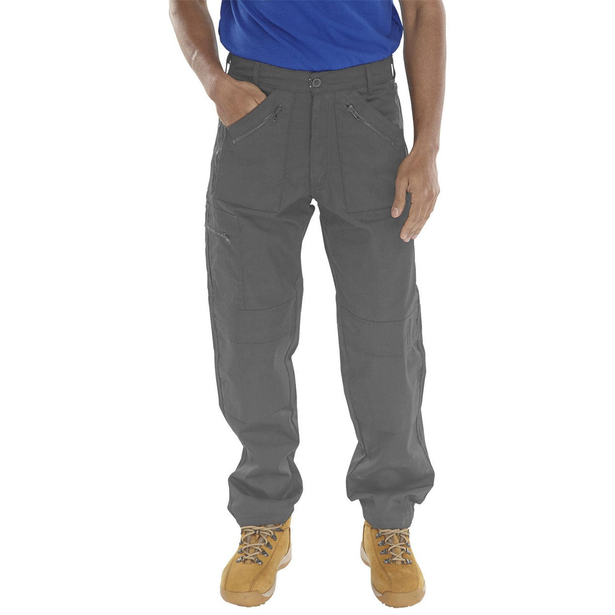 Beeswift Action Work Trousers Poly Cotton Multi Pockets Double Seat Knee Patches