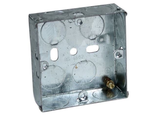 Axiom 35mm Metal Socket Box Pack of 10 Durable Pre-Galvanised Steel BS 4662