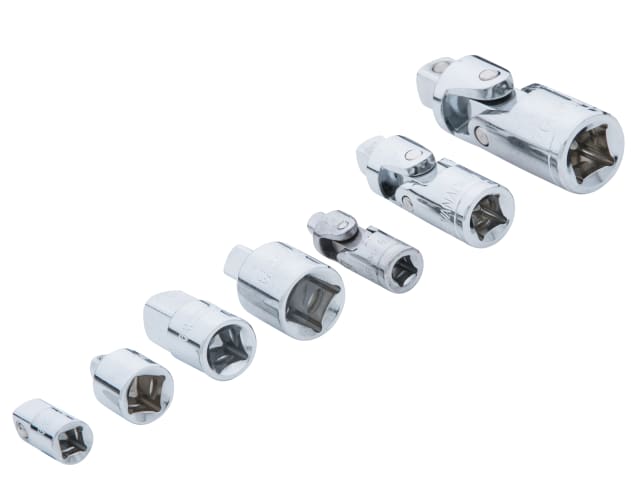 BlueSpot Tools 7Piece Universal Joint & Adaptor Set Chrome Vanadium Storage Case