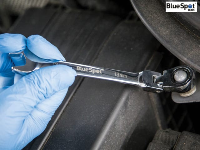 BlueSpot 8 Piece Flexible Head Ratchet Spanner Set 180° Chrome Vanadium Steel
