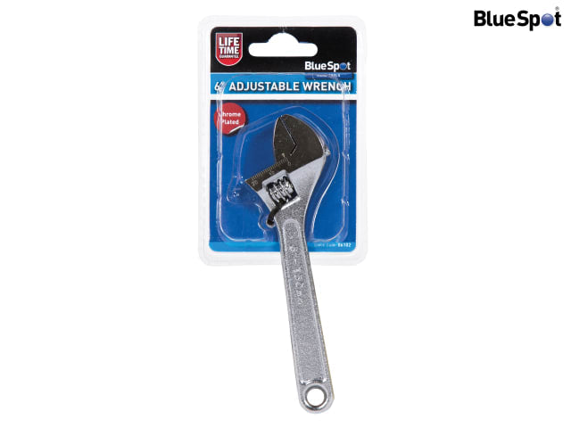 BlueSpot Tools 150mm Adjustable Wrench Chrome Plated Carbon Steel 21mm Capacity