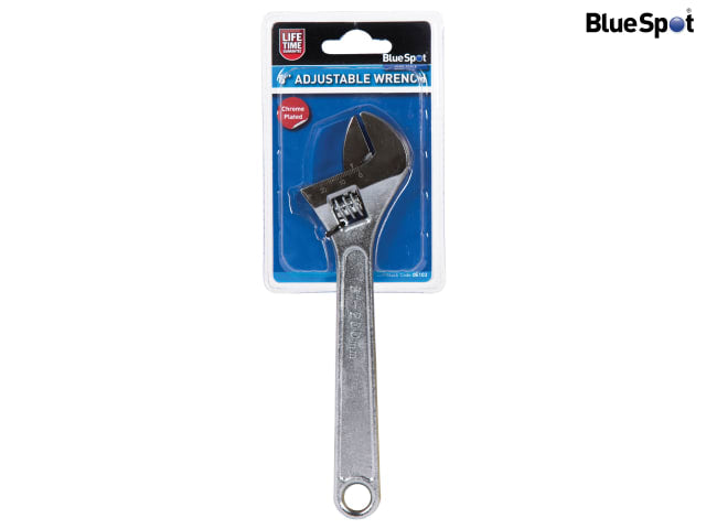 BlueSpot Tools 200mm Adjustable Wrench Chrome Plated Carbon Steel 28mm Capacity
