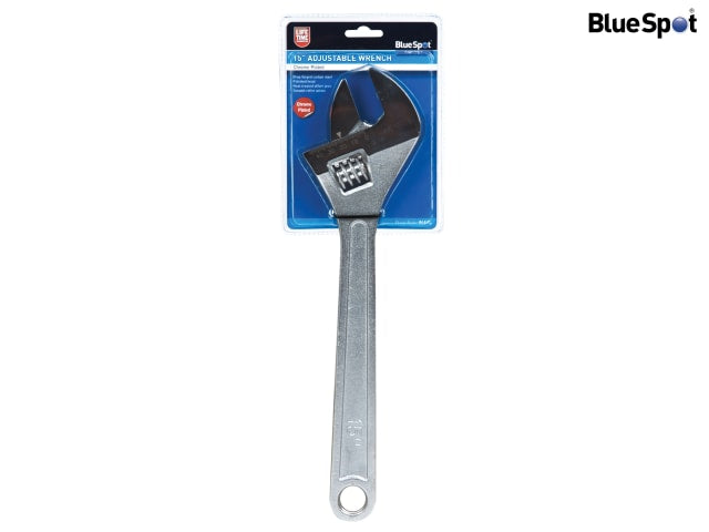 BlueSpot Tools 15in Adjustable Wrench 380mm Chrome Plated Carbon Steel
