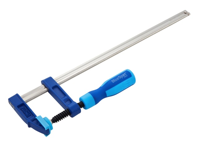 BlueSpot Tools Heavy-Duty F-Clamp 80x600mm Steel Bar Soft Grip 300mm Jaw Opening
