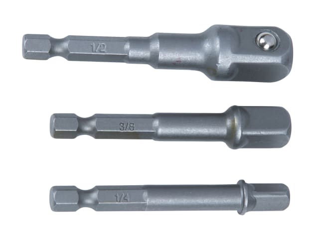 BlueSpot Tools 3Piece Socket Adaptor Set Chrome Vanadium Steel 1/4in 3/8in 1/2in