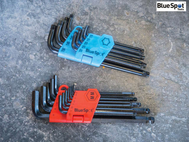 BlueSpot Tools 13 Piece Long Arm Ball End Hex Key Set Chrome Vanadium Steel