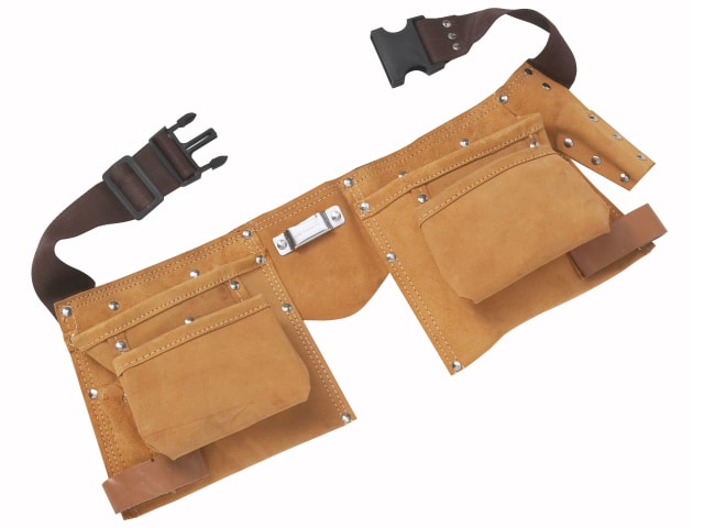 BlueSpot Double Leather Tool Pouch Heavy-Duty Adjustable Belt Multi-Pockets