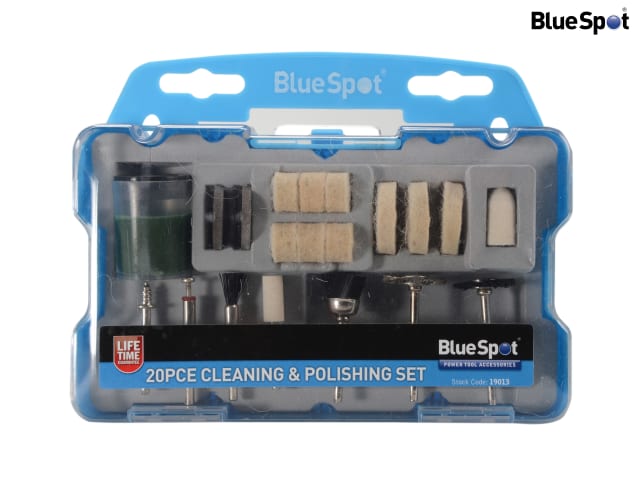 BlueSpot Tools 20 Piece Cleaning and Polishing Kit with Wheels and Brushes
