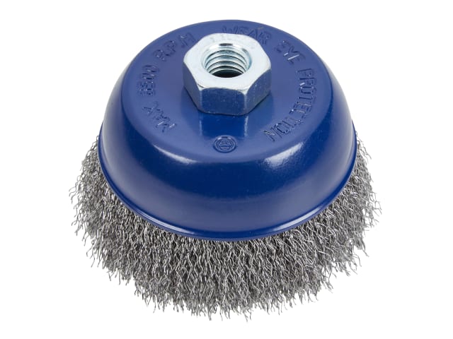 BlueSpot Tools 100mm Steel Wire Cup Brush M14 x 2 for Metal Surface Prep