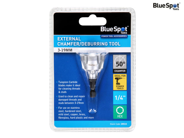 BlueSpot Tools External Chamfer Deburring Tool 3-19mm Tungsten Carbide