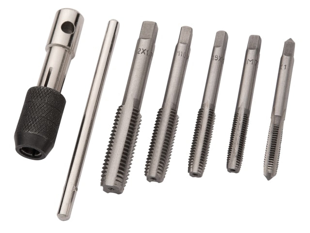 BlueSpot Tools Tap Set M6-M12 6 Piece Carbon Steel T-Handle Thread Cutter