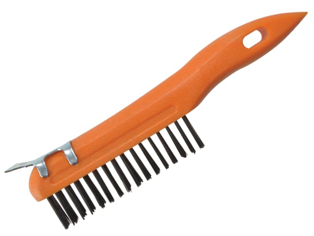 BlueSpot Tools Heavy-Duty Plastic Wire Brush and Scraper for Rust Paint Removal