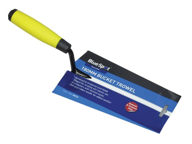BlueSpot Tools Soft Grip Bucket Trowel 180mm Durable Steel Comfortable Handle
